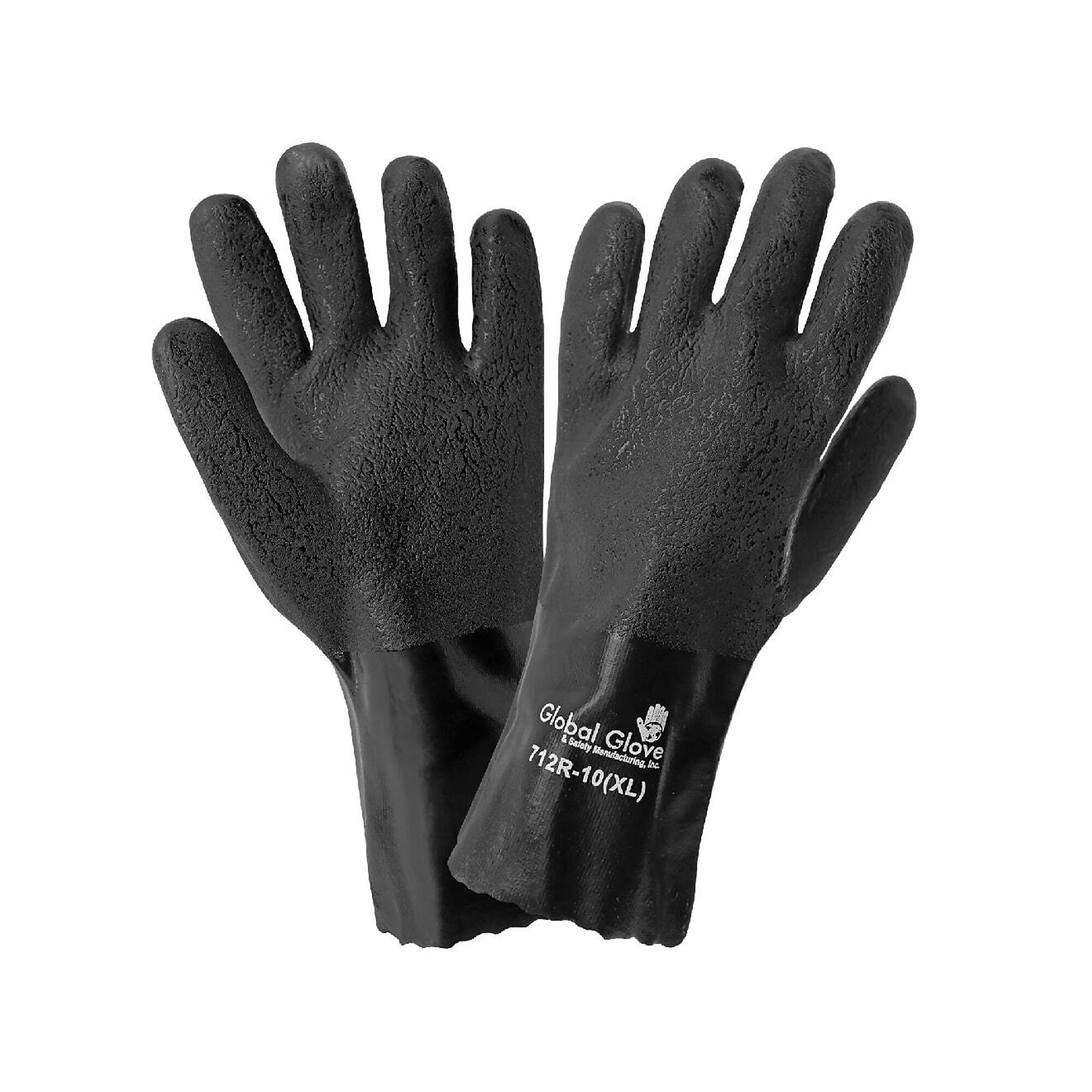 Global Glove 12-Inch Double-Coated PVC Chem Handling Gloves - 12 Pairs